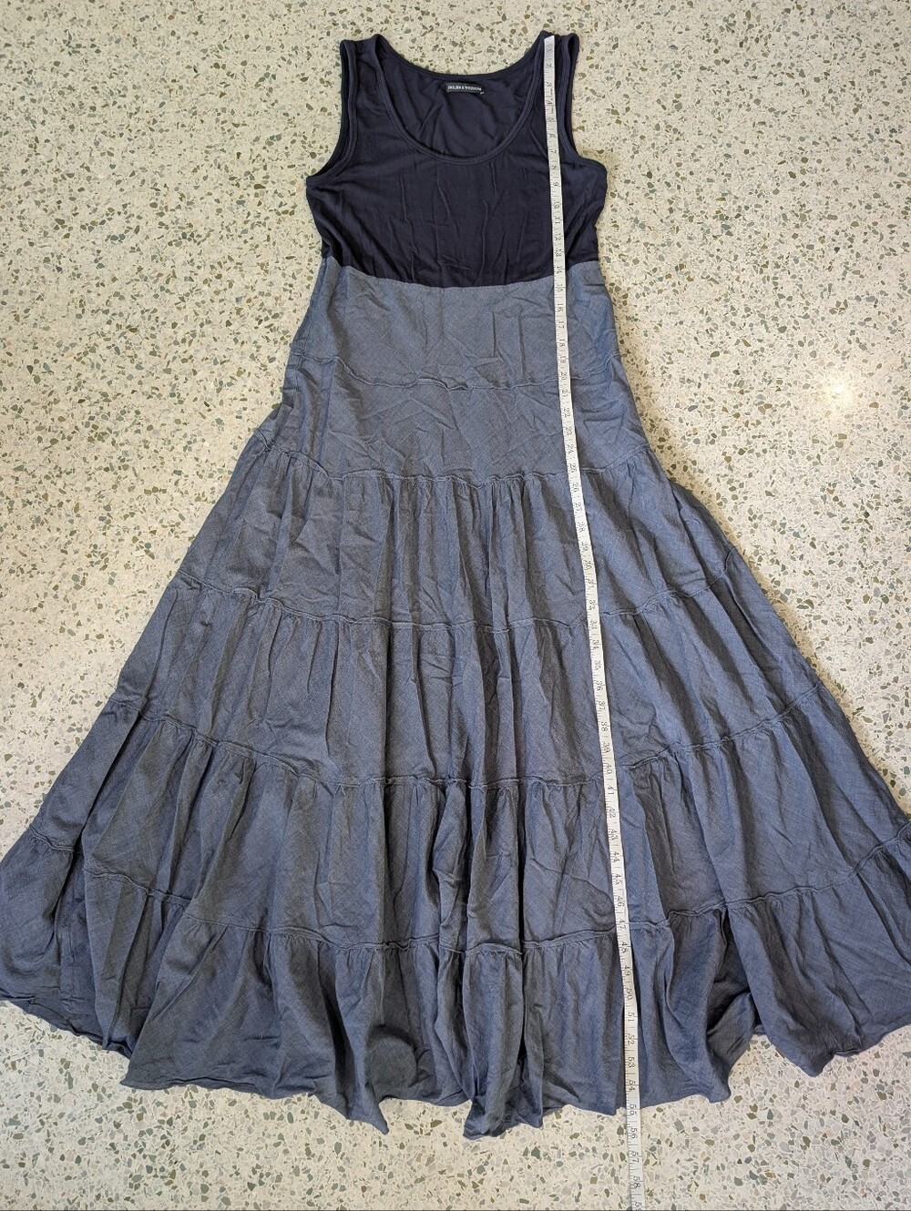 Chelsea & Theodore Two-Tone Blue Maxi Dress - Picture 6 of 6